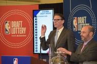League executive VP Kiki VanDeWeghe held drawings for the NBA Draft tiebreakers on April 12.